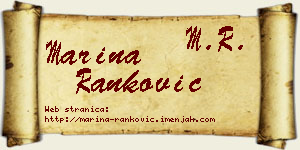 Marina Ranković vizit kartica